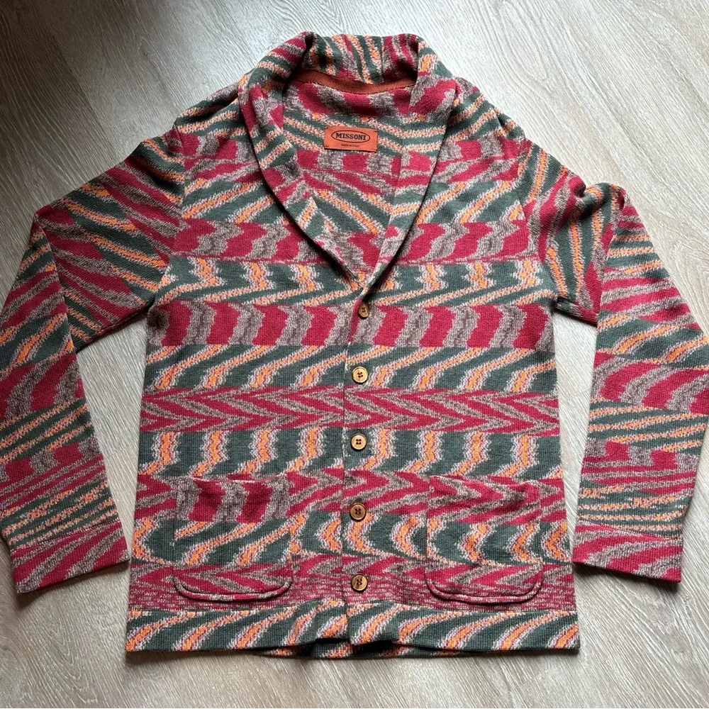 Missoni Vibrant Pattern Multicolor Patterned Cardigan size M - Picture 3 of 4